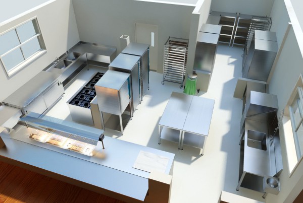 Kitchen interior 3D render
